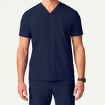 Men’s Classic Fit V-Neck Scrub Top with 3 Functional Pockets