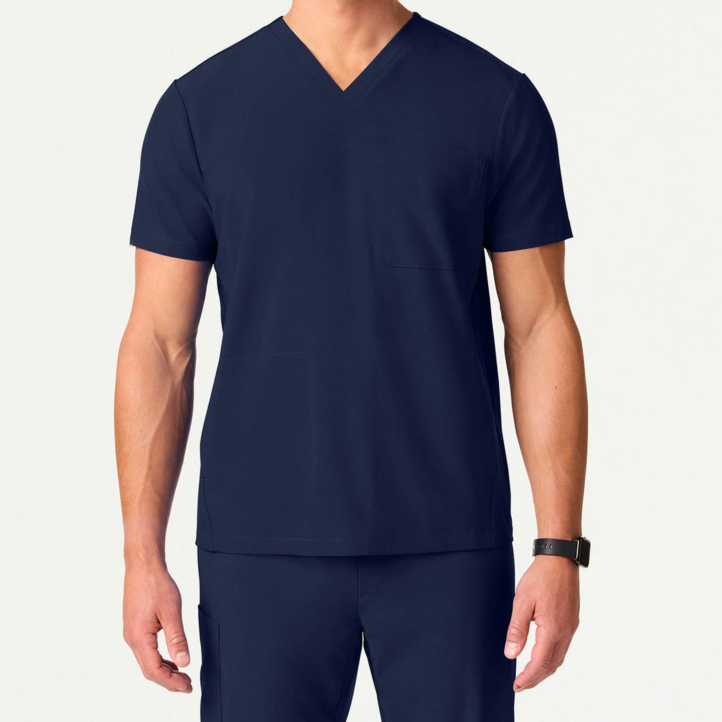 Men’s Classic Fit Lightweight Scrub Top with 3 Functional Pockets
