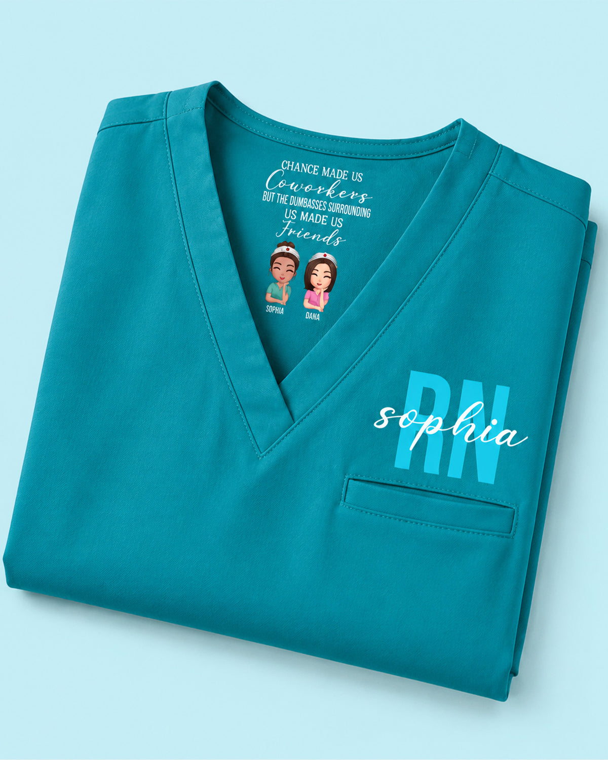 Personalized Name, Specialty And Character Chance Made Us Coworkers Funny Hidden Message Gift For Nurse Coworker Top