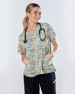 Watercolor Mallard Duck Pond Nurse Scrub Top