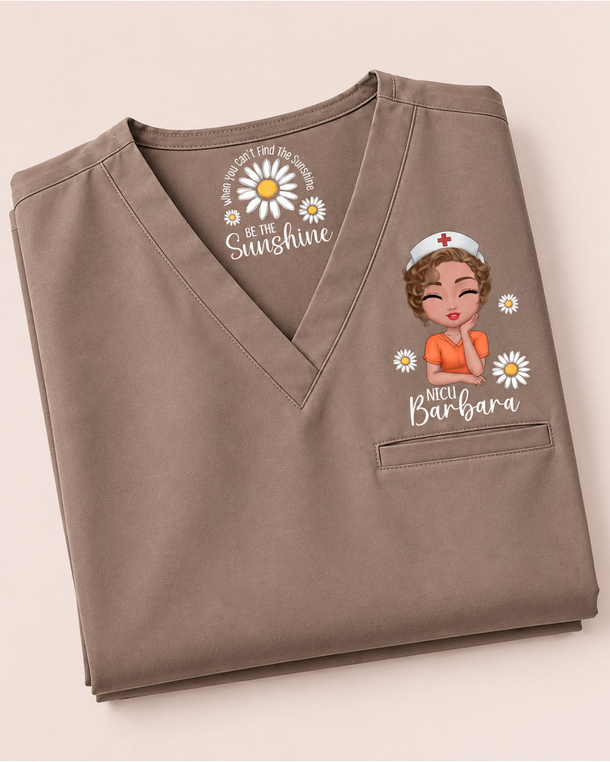 Personalized Name, Specialty And Character Be The Sunshine Hidden Message Gift For Nurse Top