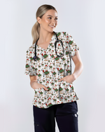 Funny Christmas Goose Holiday Nurse Scrub Top