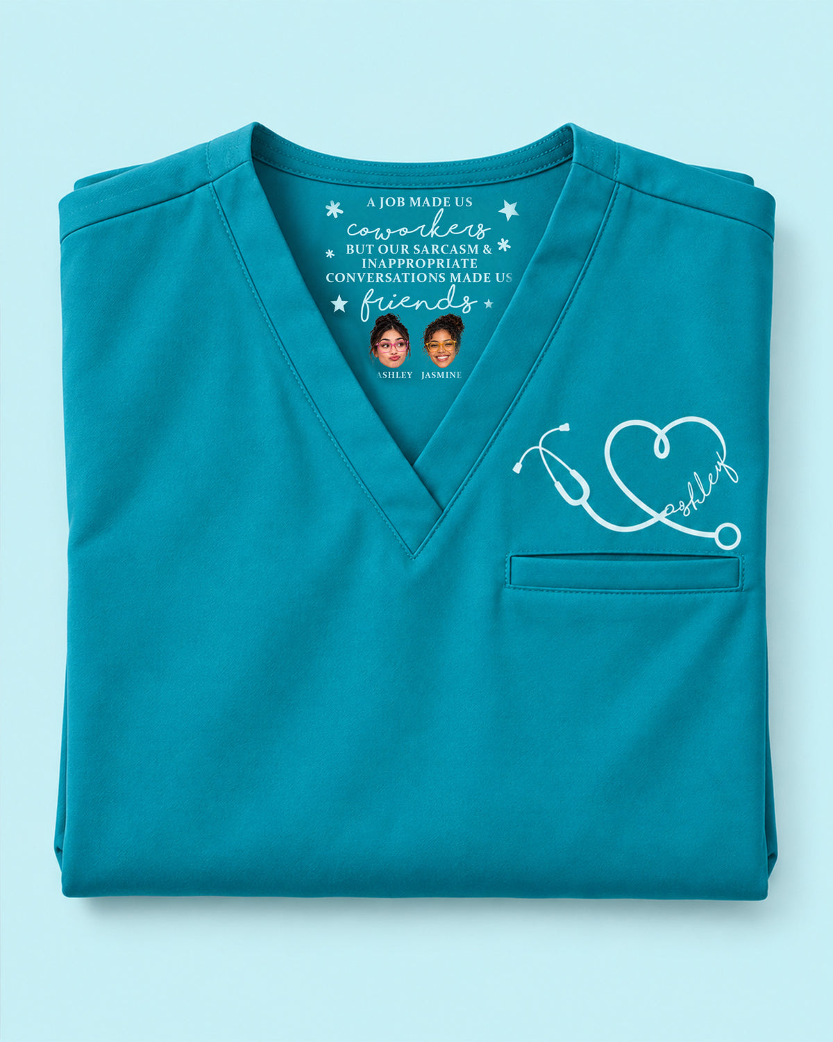 Personalized Name, Specialty And Photo A Job Made Us Coworkers Funny Hidden Message Gift For Nurse Coworker Top
