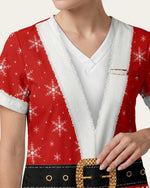 Personalized Name And Job Title Santa Costome Scrub 3D Effect Print Funny Christmas Gift For Nurse Top