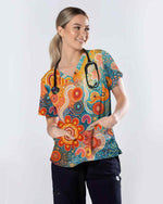 Aboriginal Indigenous Art Medical Scrub Top