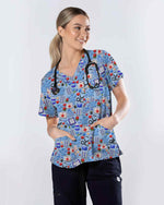 Medical Essentials Valentine Heart Scrub Top