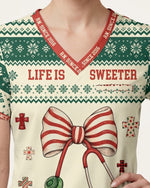 Personalized Job Title And Year Life Is Sweeter With Jesus Christian Christmas Gift For Nurse Top