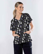 Faith Over Fear Purple Ribbon Cancer Awareness Scrub Top