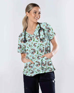 Platypus Tropical Floral Scrub Top
