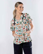 Retro Veterinary Medicine Anatomy Scrub Top