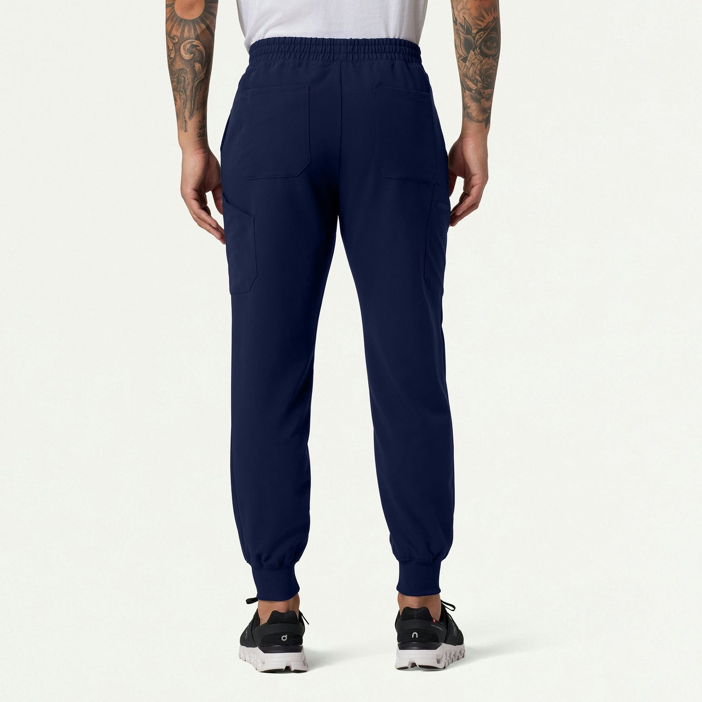 Men’s Classic Fit Utility Jogger Scrub Pants with 8 Pockets and Drawstring Waist