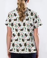 Cute Black Cat Christmas Medical Scrub Top
