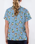 Cute Christmas Pill Capsule Nursing Scrub Top