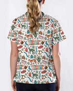Retro Veterinary Medicine Anatomy Scrub Top