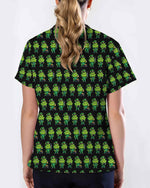 Lucky Shamrock Leprechaun St. Patrick's Day Scrub Top