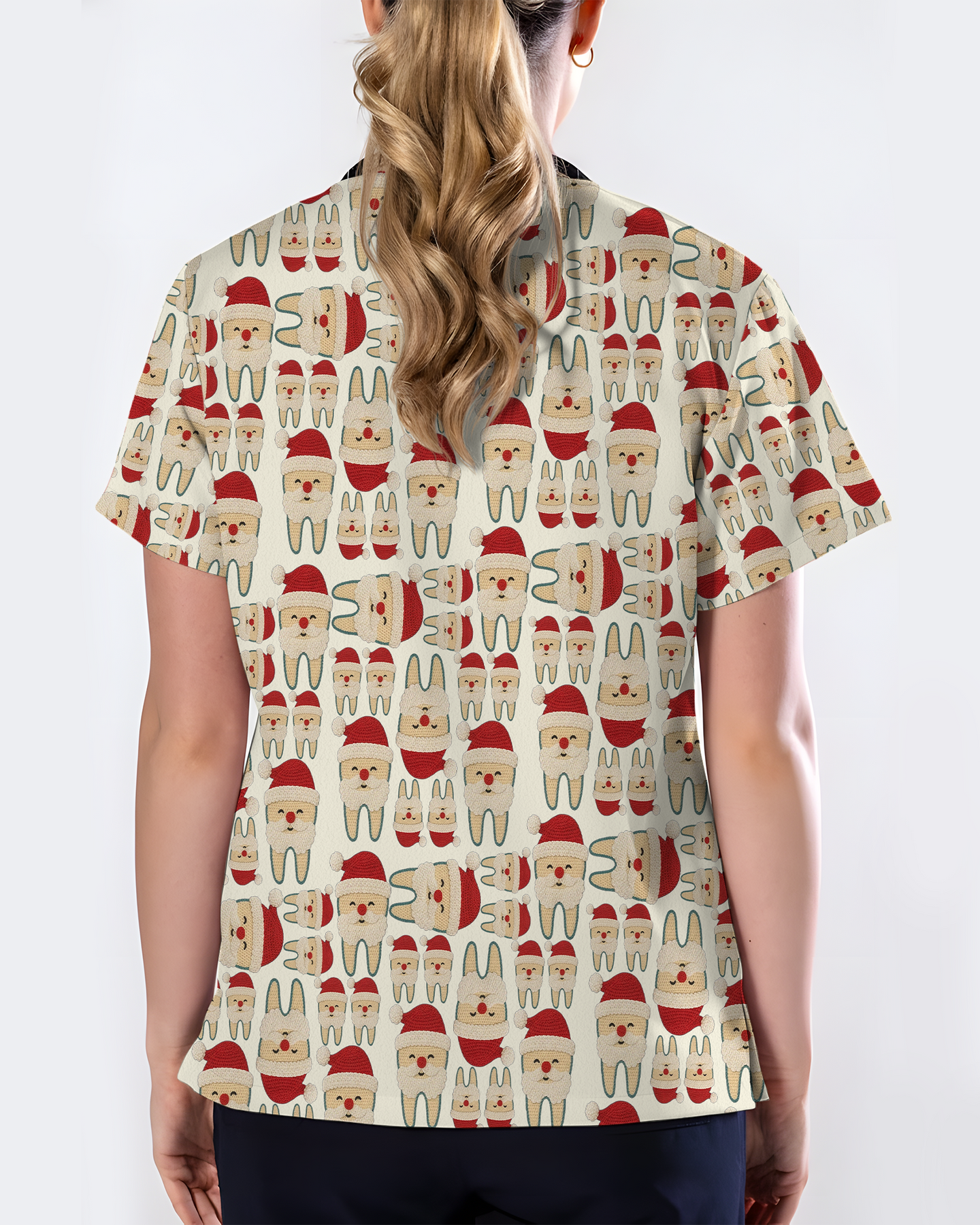 Santa Teeth All I Want For Christmas Dental Scrub Top