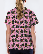 Merry Catmas Christmas Lights Black Cat Scrub Top
