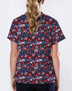 Patriotic Summer Treats Nursing Scrub Top
