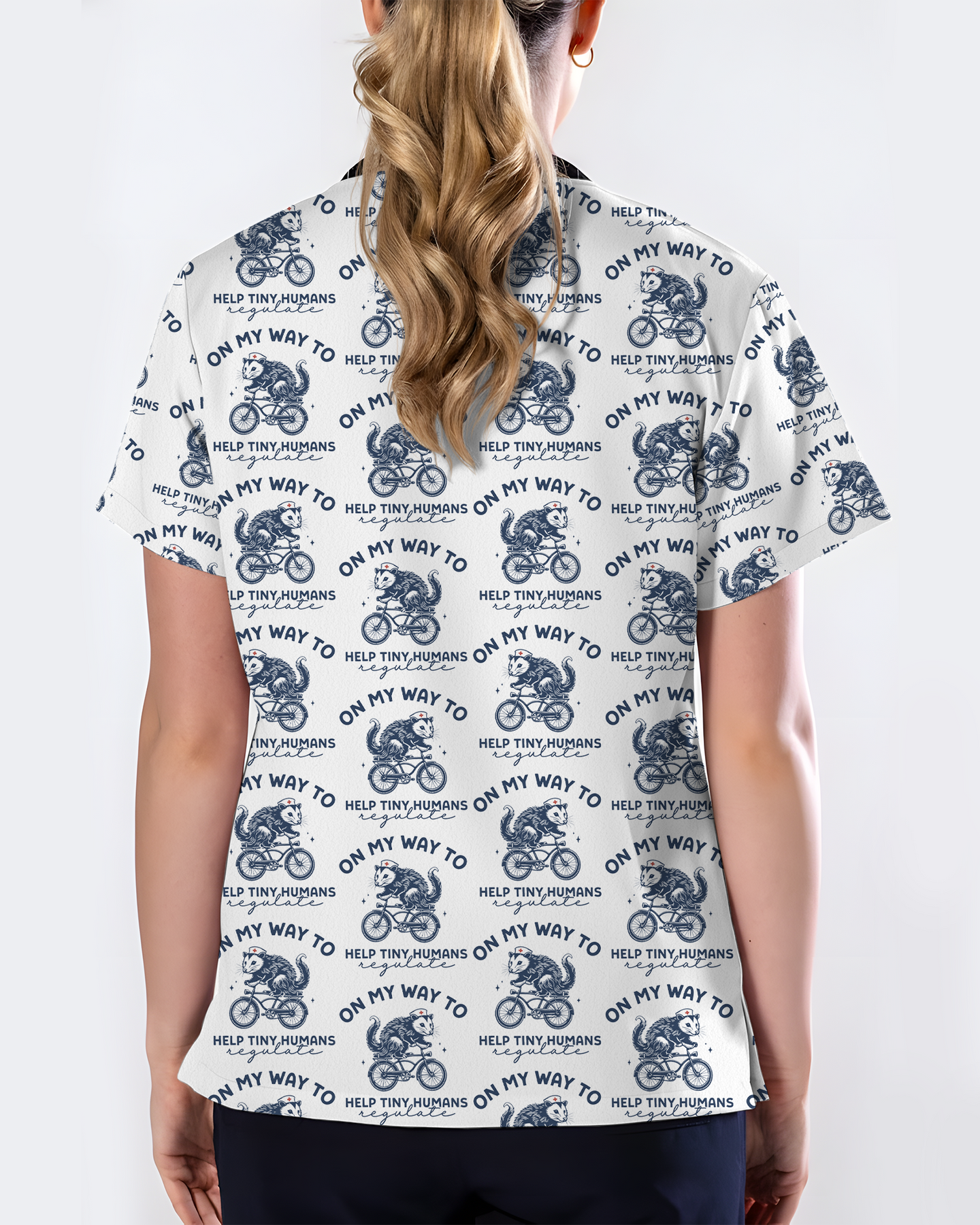 Funny Opossum Pediatric Nurse Scrub Top
