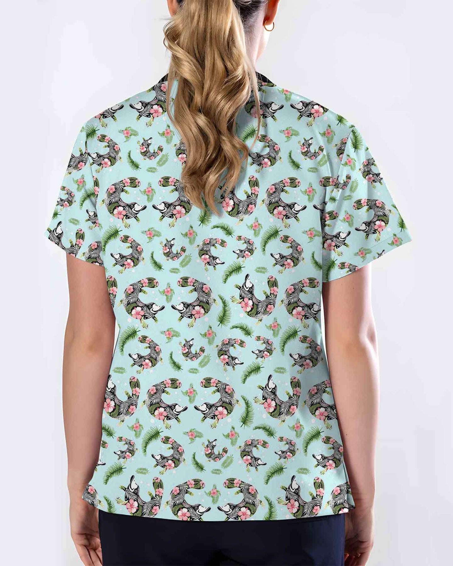 Platypus Tropical Floral Scrub Top