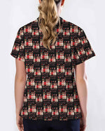 Cute Valentine Cat Heartbeat Scrub Top