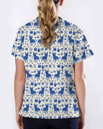 Blue Heeler Dot Art Scrub Top