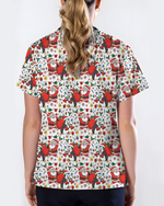 Santa Penguin Christmas Nursing Scrub Top