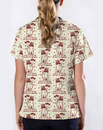 Funny Gas Mask Cat Valentine Scrub Top