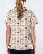 Cute Mother's Day Faith Floral Medical Scrub Top