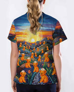 Australian Landscape Koala Nurse Medical Scrub Top