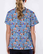 Medical Essentials Valentine Heart Scrub Top