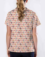 Cute Cat Nurse Heart Medical Scrub Top