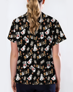 Funny Cute Halloween Ghost Medical Scrub Top