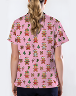 Xmas Gingerbread Nurse Holiday Nursing Scrub Top