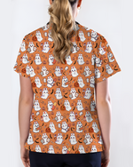 Spooky Cute Ghost Nurse Halloween Scrub Top