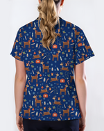 Oh Deer Christmas Holiday Nursing Scrub Top