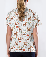 Oh Deer Christmas Holiday Nursing Scrub Top