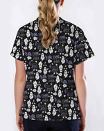 Faith Over Fear Purple Ribbon Cancer Awareness Scrub Top
