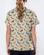 Cartoon Dachshund Variety Pack Nurse Scrub Top