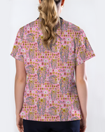 Floral Tooth Sunflower Dental Assistant Scrub Top