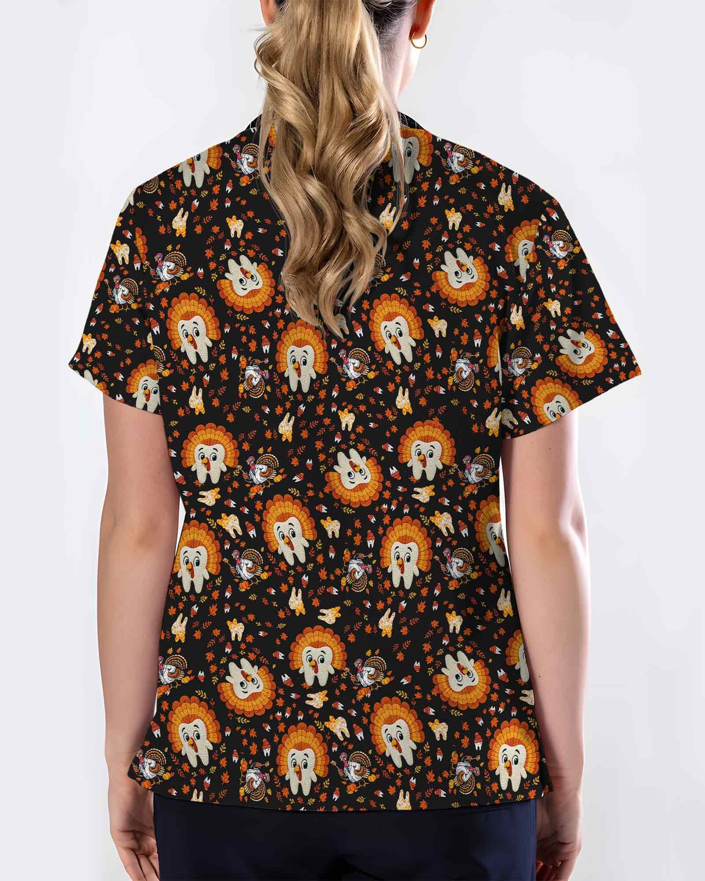 Thanksgiving Tooth Dental Scrub Top