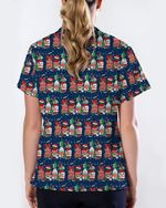 Funny Medical Christmas Medicine Bottle Nurse Scrub Top