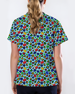 Autism Awareness Leopard Puzzle Piece Nurse Scrub Top