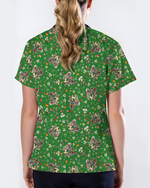 Cute Sea Turtle Nurse Christmas Scrub Top