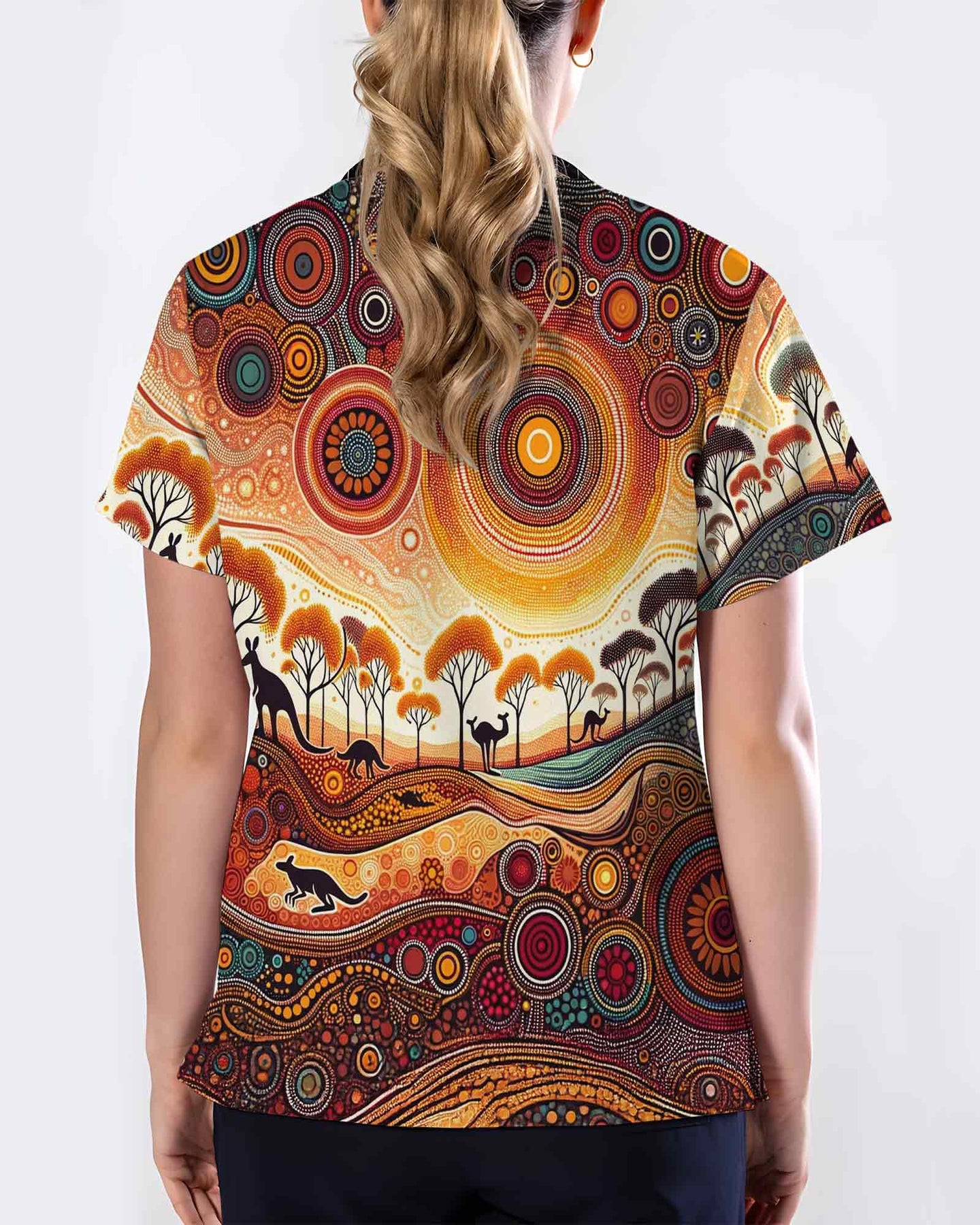 Aboriginal Indigenous Art Outback Wildlife Scrub Top