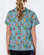 Just A Jolly Goose Christmas Holiday Nursing Scrub Top