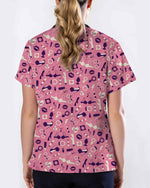 Playful Spicy Coquette Adult Valentine Medical Scrub Top