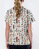 Cute Christmas Dog Breeds Medical Scrub Top