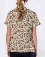 Funny Dachshund & Hot Dog Scrub Top