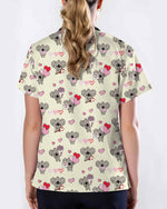 Cupid Koala Valentine Heart Medical Scrub Top